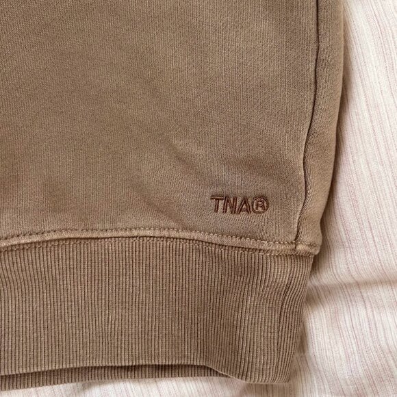 Aritzia TNA Cozy Fleece Boyfriend Fit Button Collar Pullover Medium - Picture 5 of 7